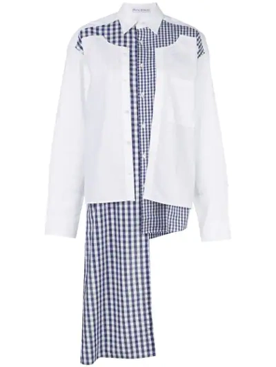 Jw Anderson Asymmetric Layered Gingham Cotton-poplin Shirt In Multicolor