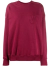 Jw Anderson Embroidered Cotton-fleece Sweatshirt In Red