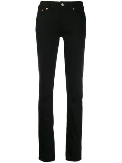 Mm6 Maison Margiela Mid-rise Slim-leg Jeans In Black