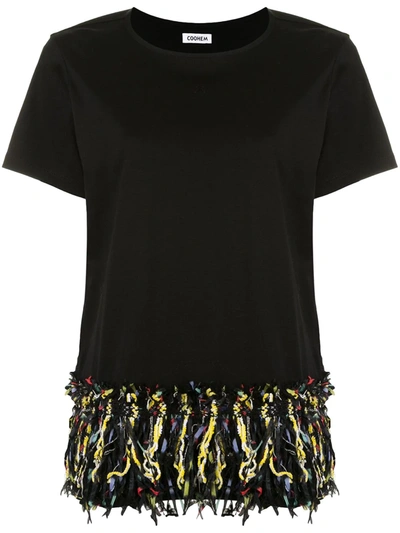 Coohem Tassel Hem T-shirt In Black