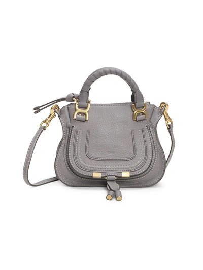 Chloé Marcie Mini Satchel Bag In Gray