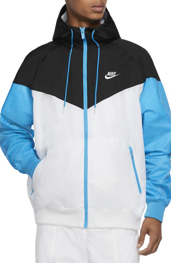 Nike Men's Sportswear Colorblock Windrunner Hooded Jacket In White/university  Red/midnight Navy/white | ModeSens
