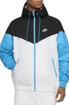 Nike Sportswear Windrunner Jacket In White/black/laser Blue/white