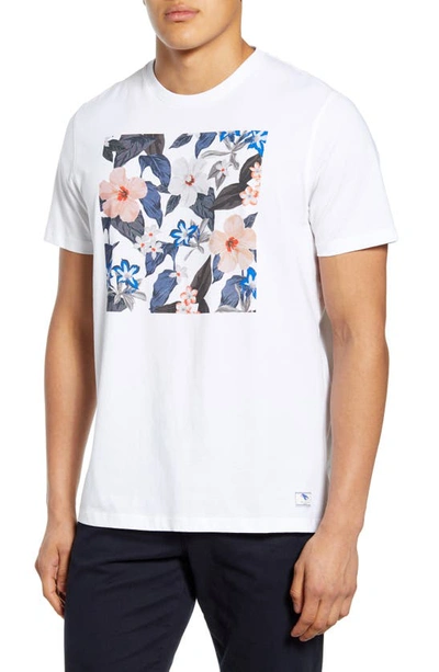 Ted Baker Leafbox Slim Fit Floral Graphic Tee In White