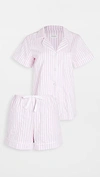 Bedhead Pajamas 3d Stripe Organic Cotton Sateen Short Pajamas In Pink