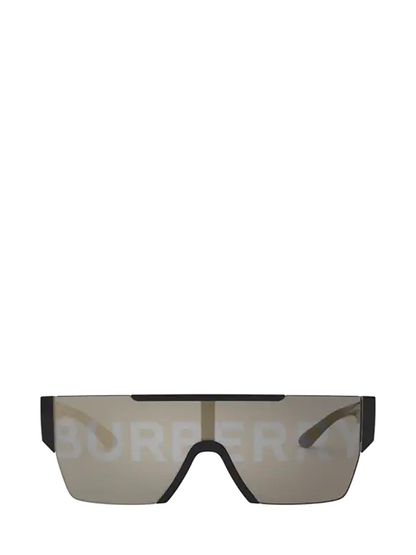 Burberry Eyewear Logo Lens Shield Sunglasses In Black Modesens