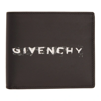Givenchy Printed Logo Wallet In 004 Black/w