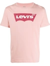 Levi's Large Tonal Batwing Logo T-shirt In Farallon Washed Pink