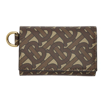 Burberry Men's Finn Monogram E-canvas Wallet In Brown