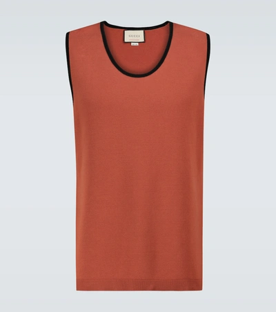 Gucci Cotton Tank Top In Orange