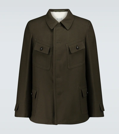 Maison Margiela Button-up Military Jacket In Green