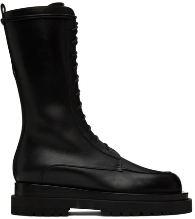 Magda Butrym Black Leather Combat Boots