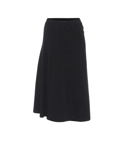 Balenciaga Stretch-cotton Midi Skirt In Black
