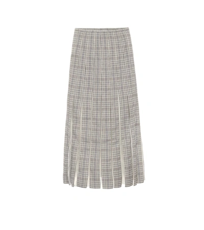 Gabriela Hearst Binka Checked Wool Midi Skirt In Mini Check (brown)