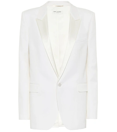 Saint Laurent Wool Blazer In White