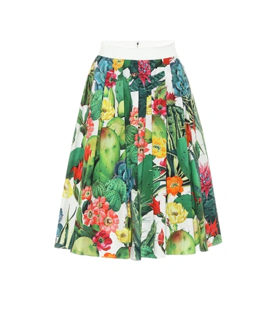 Dolce & Gabbana Printed Cotton Midi Skirt In Multicoloured