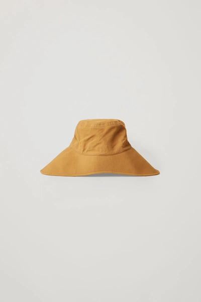 Cos Organic Cotton Asymmetric Sun Hat In Yellow