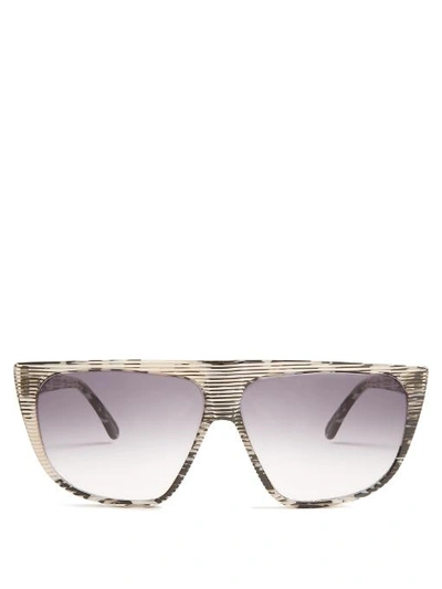 Prism Chamonix Streaked Flat-top Sunglasses, Leopard