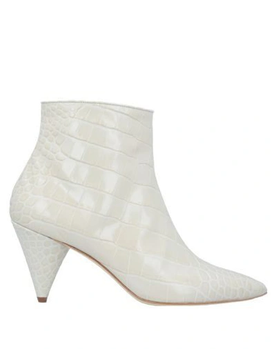 Polly Plume Ankle Boots In Ivory