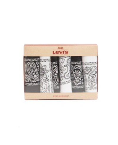 Levi's Men's Bandana Headband Gift Sets - Pack Of 6 In White/black
