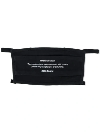 Palm Angels Slogan Print Face Mask In Black