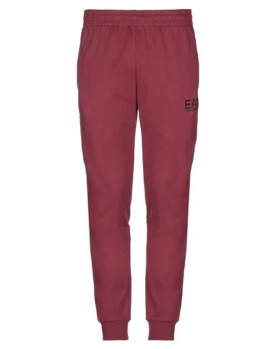 Ea7 Casual Pants In Maroon
