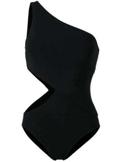 Araks Woman Elmar One-shoulder Cutout Swimsuit Black