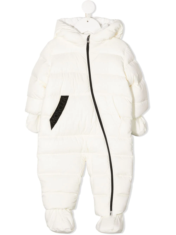 Moncler Babies' Logo Band Padded Snowsuit In Neutrals ModeSens