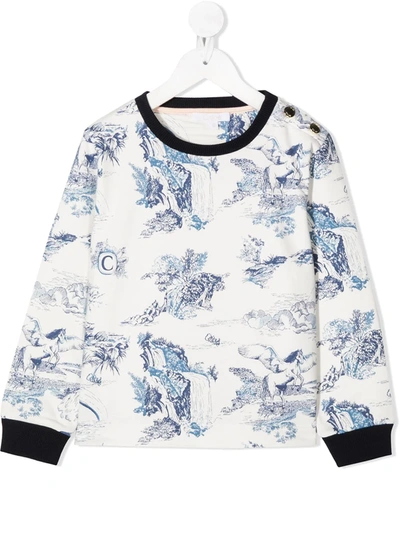 Chloé Kids' White Toile De Jouy Print Sweatshirt