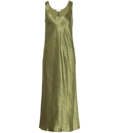 green emerald velvet dress Green Satin Mini Slip Dress main image 1