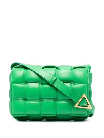 Bottega Veneta Cassette Padded Leather Shoulder Bag In Green