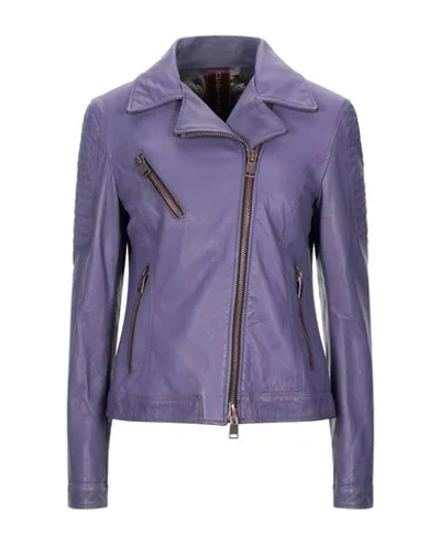 Delan Biker Jacket In Purple