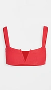 L*space Lee Lee Ribbed Bikini Top In Red