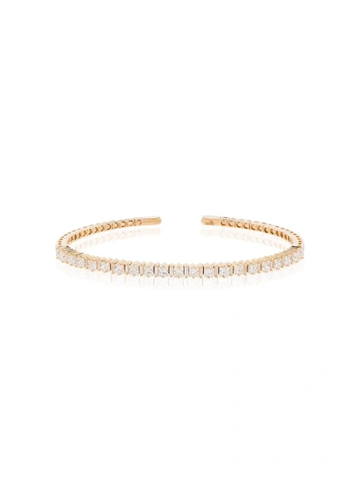 Suzanne Kalan 18kt Yellow Gold Mixed Cut Diamond Bracelet In Metallic