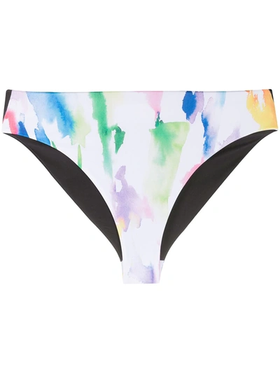 Etre Cecile Watercolour Print Bikini Bottoms In White