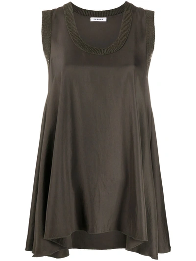 P.a.r.o.s.h Loose Drape Waistcoat Top In Green