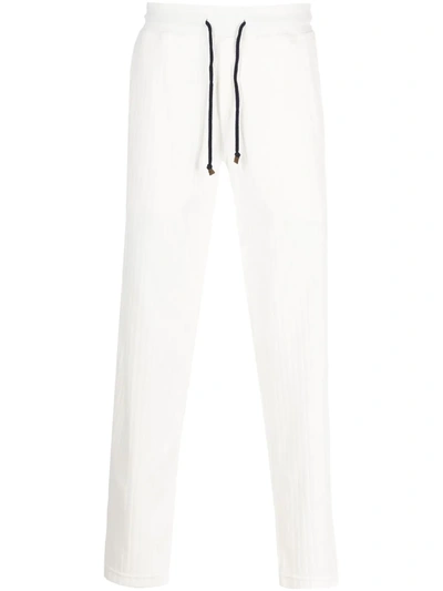 Brunello Cucinelli Ribbed Track Pants In White