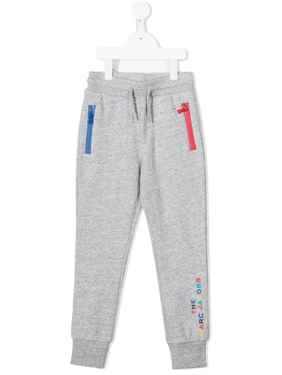 Little Marc Jacobs Kids' Logo-print Track Trousers In Grey