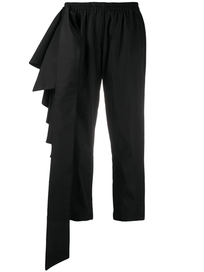 Alchemy Tie-waist Cropped Trousers In Black