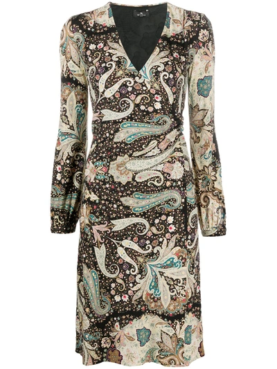 Etro Paisley-print Midi Dress In Neutrals