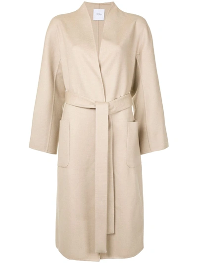 Agnona Tie-waist Coat In Brown