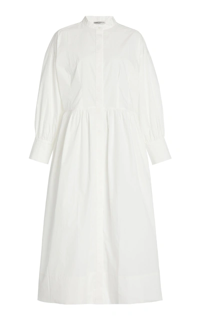 Three Graces London Peppa Cotton Midi Shirt Dress In White