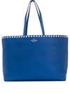 Valentino Garavani Rockstud Leather Tote Bag In Blue