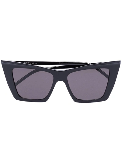 Saint Laurent Black 372 Sharp Cat Eye Sunglasses