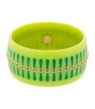 Mark Davis Green And Peridot Bakelite Bangle In Ylwgold