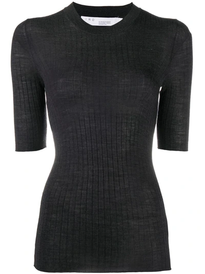 Iro Fitted Knit Top In Black