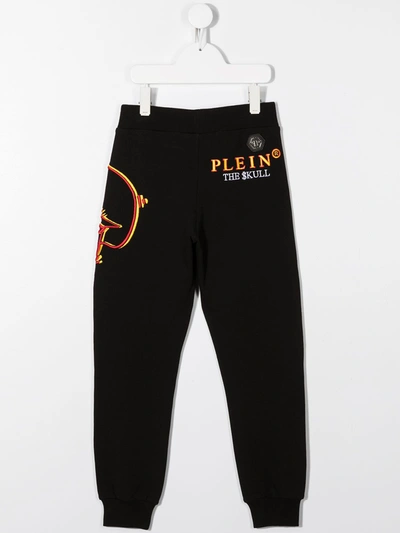 Philipp Plein Junior Kids' Teddy Bear Jogging Trousers In Black