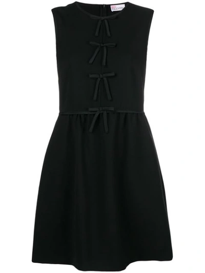 Red Valentino Bow Embellished Mini Dress In Black