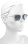 Ray Ban 51mm Aviator Sunglasses In Gold/ Blue Gradient