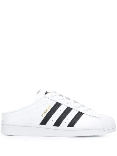 Adidas Originals Superstar Mule Sneakers In White Leather